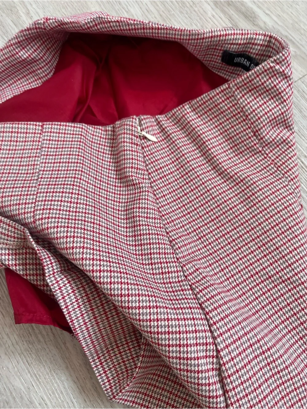 Urban Outfitters Red Gingham Pleated Mini Skirt with Shorts XS - Picture 7 of 9